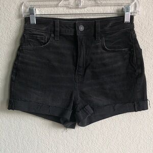NWT American Eagle Mom Shorts Washed Black 00 Distressed